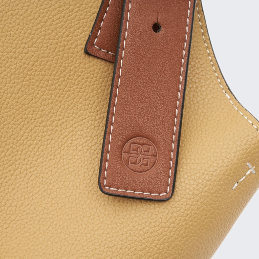 Bolvaint Shoulder Bag Leather Small Bucket Bag Pocket Purse Yellow Terracotta - Picture 4 of 5